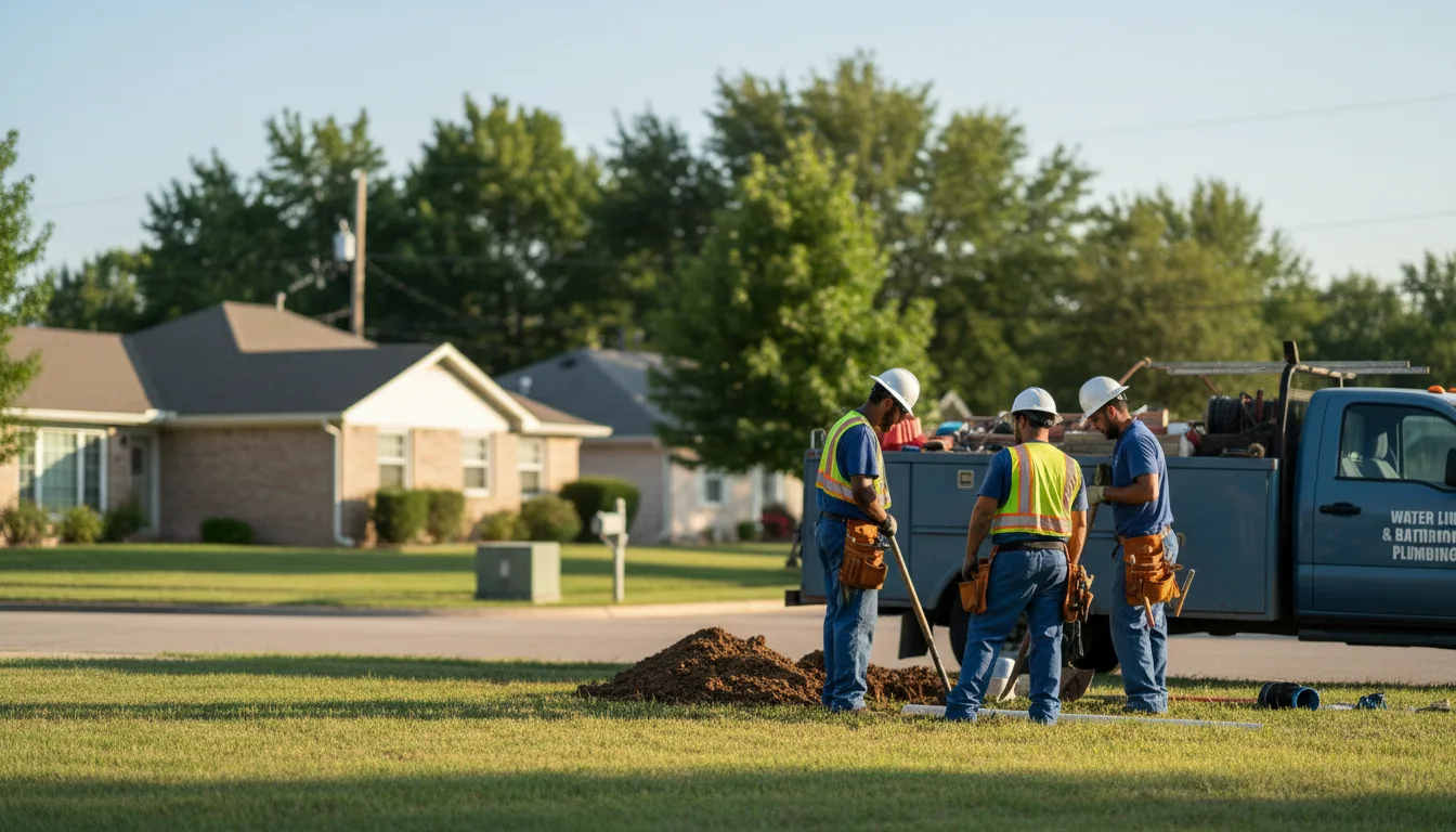 Residential water line and bathroom plumbing service in Sedgwick, KS